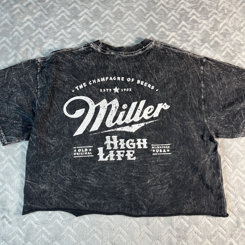 Miller High Life Blk Cropped Women's T Shirt Size Medium‎ Retro / Vintage Inspo